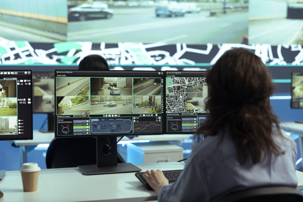 call center employee providing shipment information via gps satellite navigation